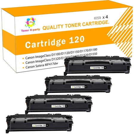 Toner H-Party 4-Pack Compatible Toner Cartridge for Canon 120 CRG-120 imageCLASS D1120 D1550 D1150 D1320 D1350 D1520 D1100 D1370 D1180 D1170 4x Black