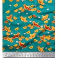 thumbnail image 1 of Soimoi Poly Georgette Fabric Heart,Hen & Chick Cartoon Print Fabric by The Yard 52 Inch Wide, 1 of 3