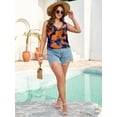 thumbnail image 2 of SHOWMALL Women's Plus Size Summer Tank Top, Soft Stretchy V Neck Pleated Tunic for Travel and Lounge, Yp Ink Navy 2X Sleeveless Side Slit Casual Layering Sun Shirt, 2 of 8