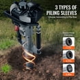 thumbnail image 3 of Gas T-Post Driver 1000W, 37.77cc 4-Stroke w/ 3 Heads for Farm Fence Piling, 3 of 6
