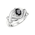 thumbnail image 4 of RYLOS Rings for Women 14K White Gold Ring XOXO Hugs & Kisses 7X5MM Gemstone & Diamond Ring October Onyx Jewelry Size 9, 4 of 8