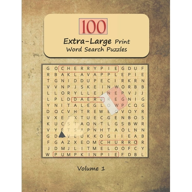 100 extra large print word search puzzles jumbo word find and seek themed brain exercises for adults and seniors volume 1 paperback walmart com