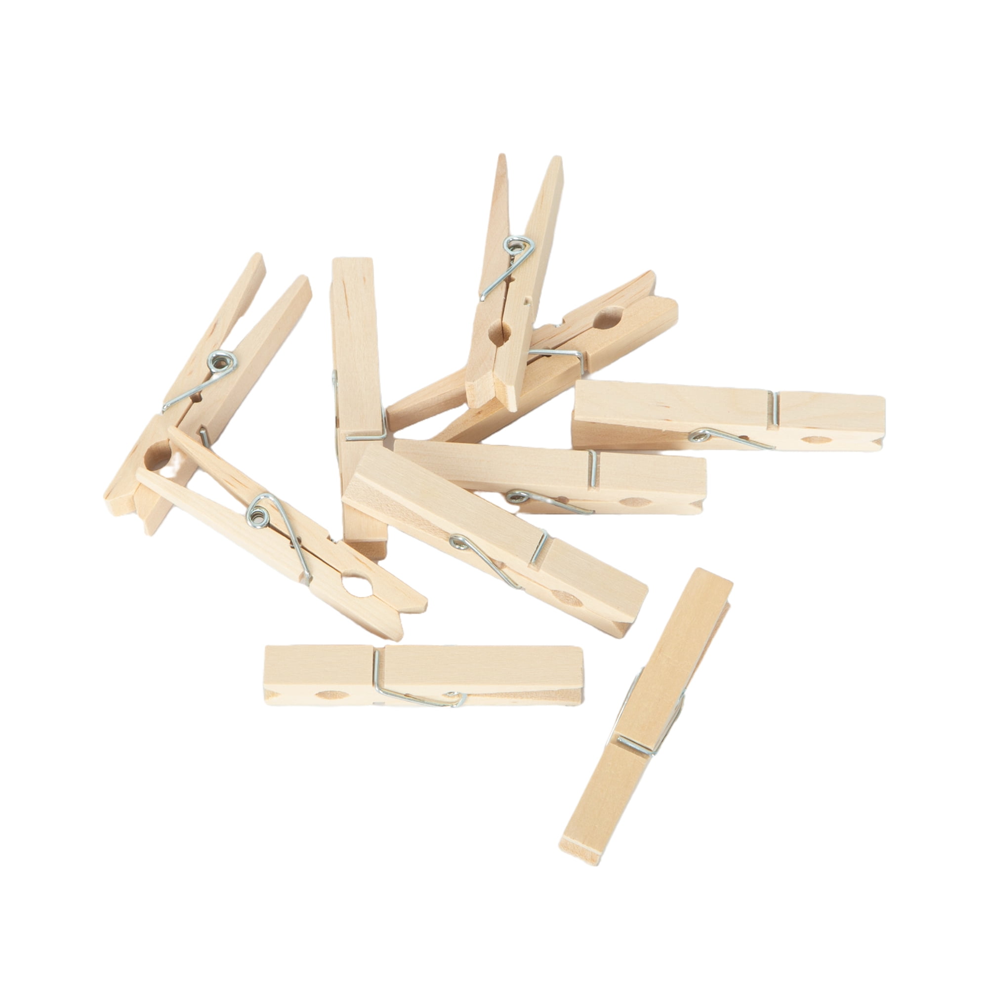 Mainstays Wooden Moisture‑Resistant Clothespins, Natural Wood, 100‑Count