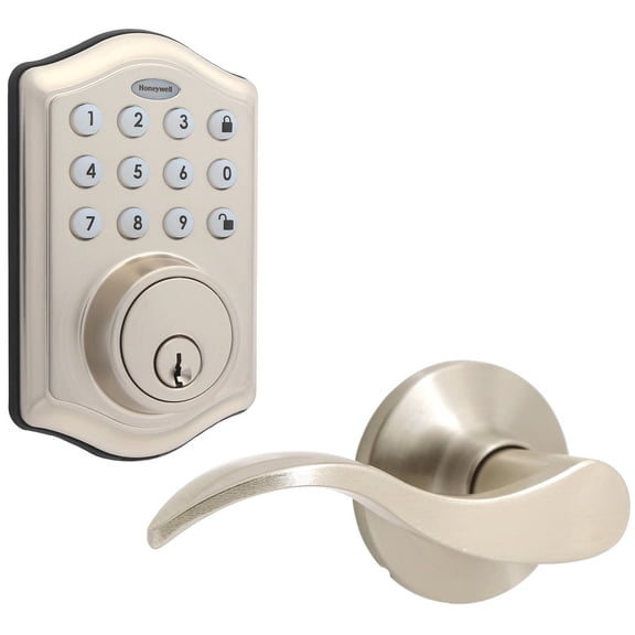 Digital Deadbolt with Passage Lever Satin Nickel 8734305