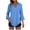 Blue women's 3/4 sleeve v neck blouse a1, variant on thefmos Women's Summer 3/4 Sleeve V Neck Button Down Blouse Casual Solid Basic Pullover Tops Dressy Loose Fit Vacation Fashion Clothes, Green 2XL