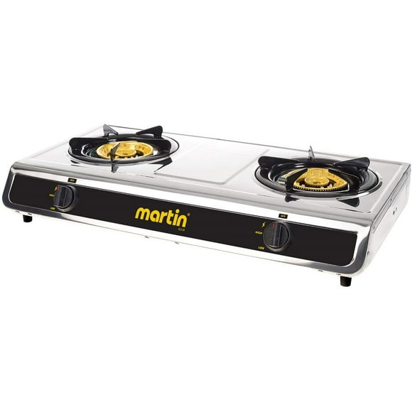 Martin SG228 Propane Gas Stove - 25600 BTU Dual Burner Portable Stove for Camping, RV and Outdoors