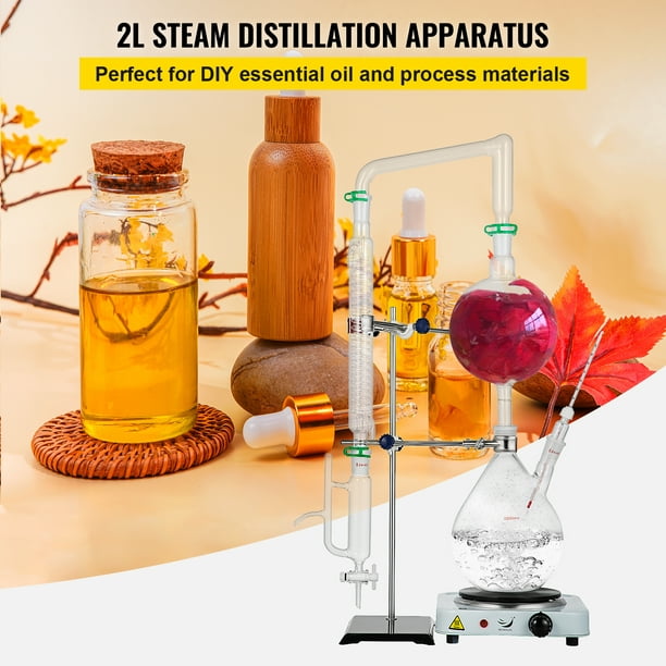 2L Lab Glassware Distillation Kit, Essential Oil Distillation