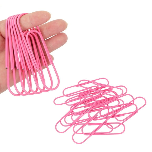 4 Inch Large Paper Clip, 15PCS Big Paper Clip Extra Large Huge Metal Giant Clips Rust-proof Strong Durable Bulk Cute for Home Office Accessories Bookmark, Pink