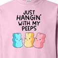 thumbnail image 3 of Inktastic Easter Just Hangin' with My Peeps Adult Sweatshirt, 3 of 4