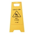 thumbnail image 2 of Restaurantware RW Clean 11.8 x 2 x 24.4 Inch Wet Floor Sign 1 Double-Sided Caution Sign - Built-In Handle Foldable Yellow Plastic Cleaning Signs For Commercial Use, 2 of 4
