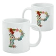 thumbnail image 2 of Letter P Floral Monogram Initial White Mug, 2 of 5