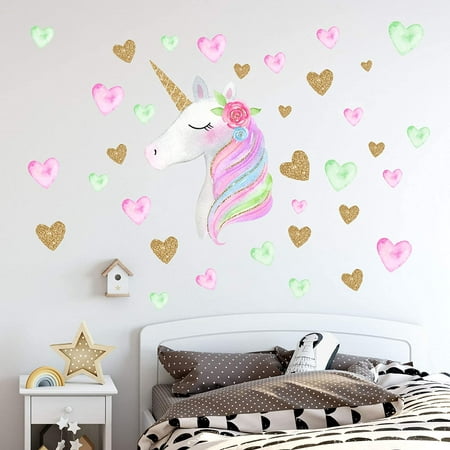Unicorn Wall Decals,Unicorn Wall Sticker Decor with Heart Flower Birthday  Christmas Gifts for Boys Girls Kids Bedroom Decor Nursery Room Home Decor |  Walmart Canada