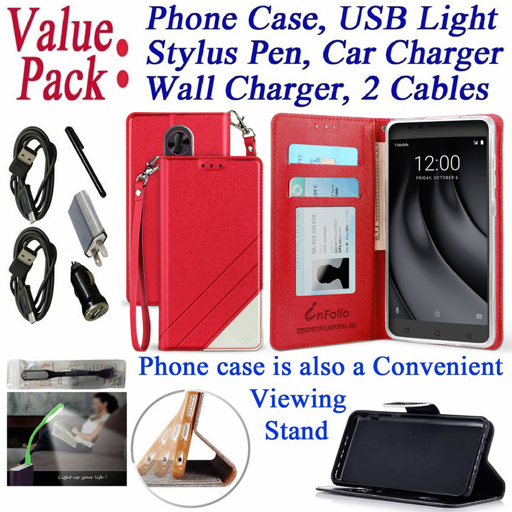 Value Pack + for 6" TMobile REVvL + PLUS revvlplus Case Wallet Phone