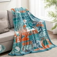 thumbnail image 2 of Miami Football Throw Blanket Football Fan Gifts for Men Women Kids Football Style Flannel Blanket Super Cozy Soft Living Room 60"x50", 2 of 6