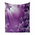 thumbnail image 1 of Christmas Soft Flannel Fleece Throw Blanket, Xmas Stars Backdrop with Vibrant Fractal Little Squares Abstract Design, Cozy Plush for Indoor and Outdoor Use, 50" x 70", Purple, by Ambesonne, 1 of 6