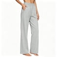 thumbnail image 6 of VBVC Women's Wide Leg Stretchy Sweatpants , Casual Elastic Waist Pants For Women, Ladies' Loose Fit Soft Trousers with Pockets, Gray , S-2XL, 6 of 6