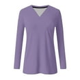 thumbnail image 5 of PFRNLF Long Sleeve Tops for Women V Neck Cotton Basic Tee Soft Breathable Casual T Shirts, 5 of 6