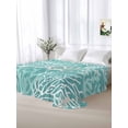 thumbnail image 6 of Teal Coral Coastal Flat Sheets Only California King Size, Soft Breathable Bed Top Sheets for Mattress, Ocean Nautical Seaside Beach Luxury Bedding Flat Sheets for Home Hotel Bedroom Bed Protection, 6 of 9