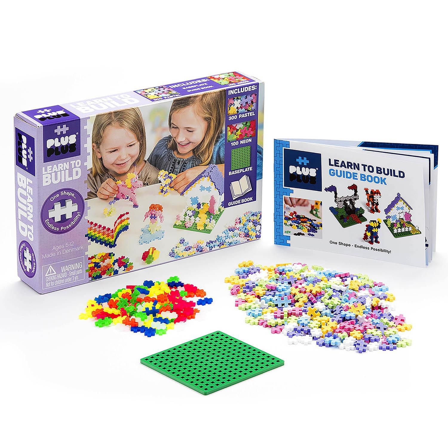Plus-Plus - Apprendre à Construire Pastel - 400 Pièces - Jeu de Construction Créatif - Mélange de Couleurs Pastel et Néon dans une Boîte - Enfants de 5 à 12 Ans