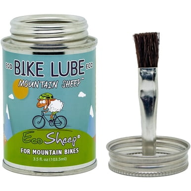 Eco Sheep MOUNTAIN SHEEP 3.5 oz- Sheep Oil Based Biodegradable Bike Chain Lube for Mountain and MTB Bikes - Eco and Earth-friendly - Includes Incredible Brush Applicator in an Eco-friendly Metal