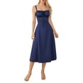 thumbnail image 2 of Franhais Women Summer Dress Solid Color Sleeveless Bandage Party A-line Dress for Cocktail Nightclub Beach, 2 of 9