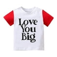 thumbnail image 3 of Toddler Valentine's Day Shirt Love Heart Print Short Sleeve Tee Toddler Boy Valentines Day Outfit for Toddler 12-18 Months, 3 of 6