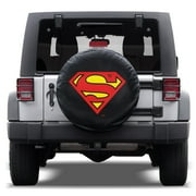 Superman Spare Tire Cover for Jeep Wrangler (1987-2019 JK, JL, CJ, YJ,& TJ) w/Elastic Band - All Weather Snug Custom Fit