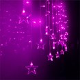 thumbnail image 3 of Cortina de luces LED con forma de estrella, 96 LED, 8 modos de parpadeo, impermeable, luces de carámbanos de 16/19 gotas para balcón, patio, decoración de bodas, 3 of 5