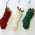 thumbnail image 3 of LanSuare Knitted Christmas Stockings, 14Inches Red Green WhiteXmas Large Stockings, Hanging Stockings Candy Gift Bags for Home Fireplace, Christmas Decoration, 3 of 6