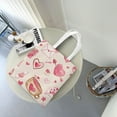 thumbnail image 7 of DouZhe Reusable Grocery Bags, Valentines Pink Flower Heart Lightweight Polyester Canvas Cloth Tote Bag for Travle Gym Shopping School, 15" x 16", 7 of 7