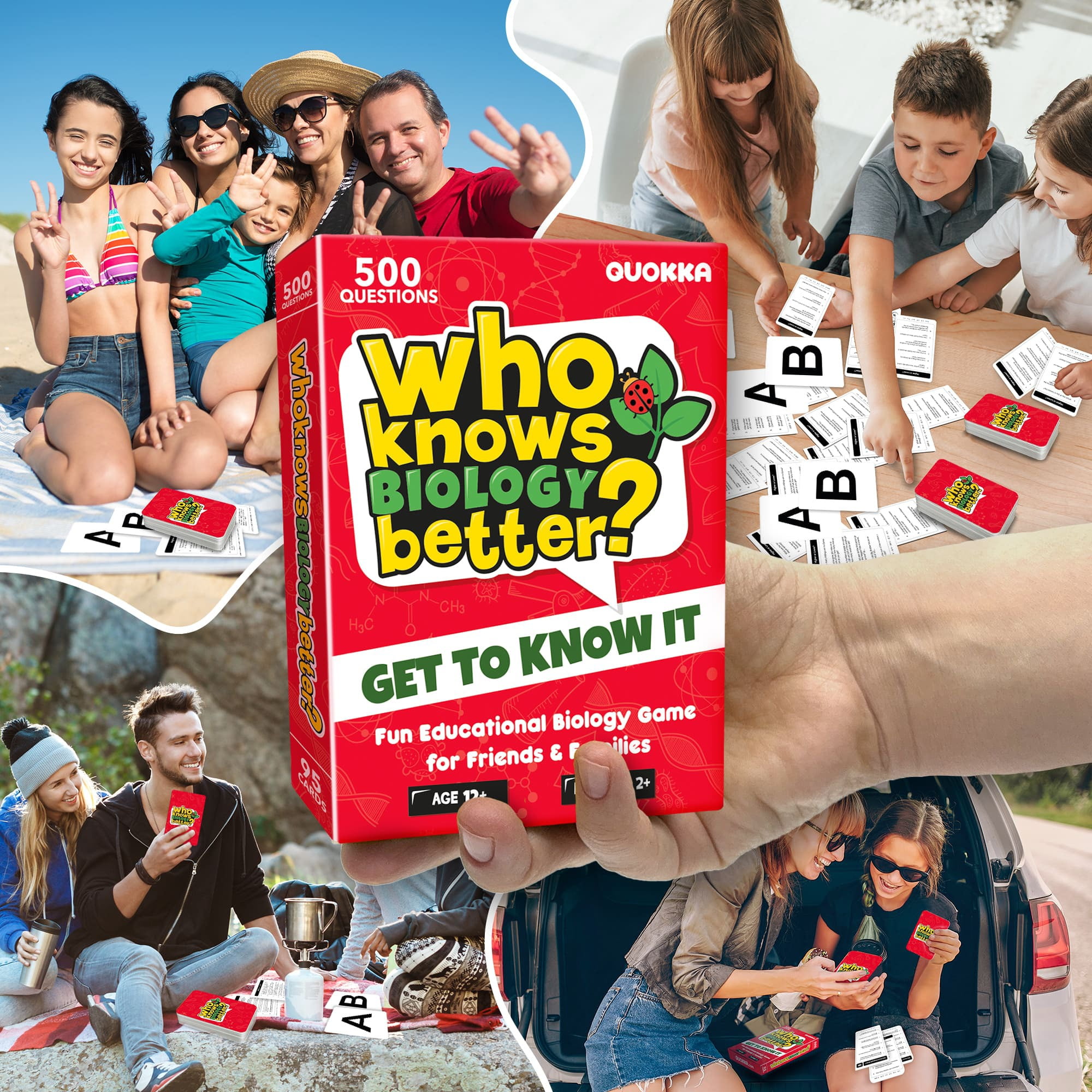 Quokka Board Games for Kids 8-12 - Educational Trivia Card Game for Kids Age 8+ - Who Knows Biology Better?