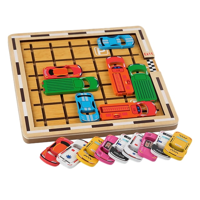 Yinanstore Wooden Early Education Car Sensory Toy Logical Thinking Training Exercise Brain