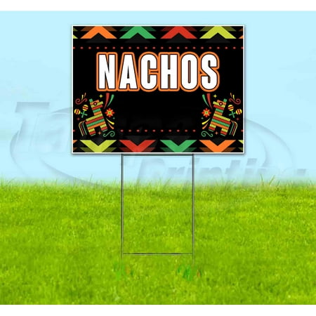 Fiesta Nachos (18" x 24") Yard Sign, Includes Metal Step Stake