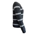 thumbnail image 3 of Suéter Simply Basic para Mujer, con Cuello Redondo, Detalle de Botones en Hombro, Estampado a Rayas Negro Talla M, 3 of 4