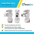 thumbnail image 4 of SharkBite 23036-0000LFA Angle Stop 1/4 Turn Valve, 1/2 inch x 3/8 inch, Compression Fitting, Water Valve Shut Off, Push-to-Connect, PEX, Copper, CPVC, PE-RT, 4 of 5