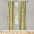 thumbnail image 2 of Ambesonne Khaki 4-Panel Curtains, Vintage Classic Floral Motif, 56"x95", Pale Yellow Green Khaki, 2 of 4