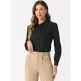 thumbnail image 4 of Unique Bargains Leotard Shirt Casual Long Sleeves Bodysuit Top L Black, 4 of 6