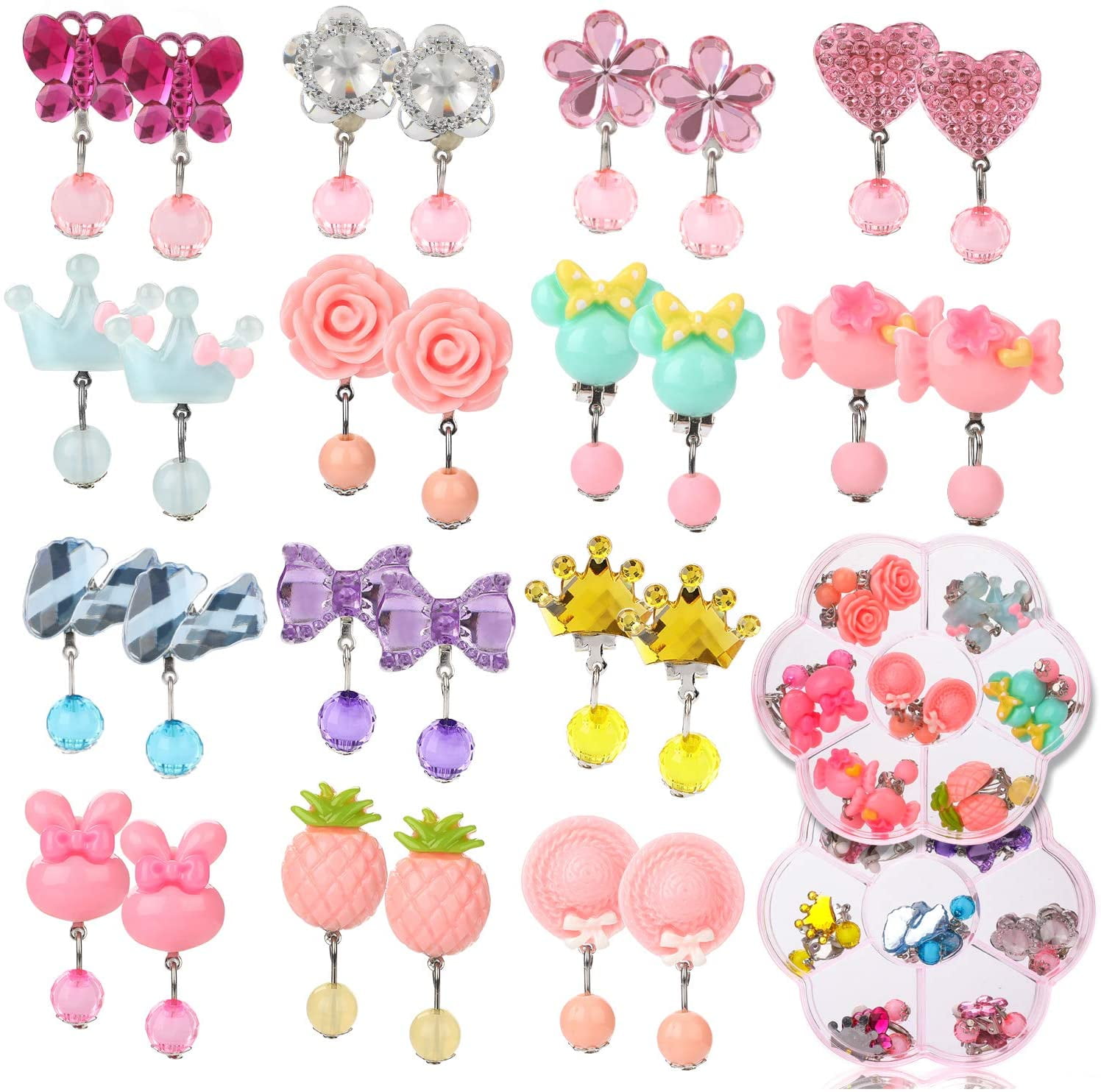 Jewellery Earrings Clip-On Earrings ideal for kids 10 pairs of pretty beaded clip-on earrings 