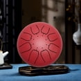 thumbnail image 1 of Tambor de lengüeta de acero Instrumento de percusión de 6 pulgadas | Estilo Handpan | Sonido portátil y versátil | Incluye baquetas, bolsa, partituras, protectores de dedos | Para entusiastas y, 1 of 5