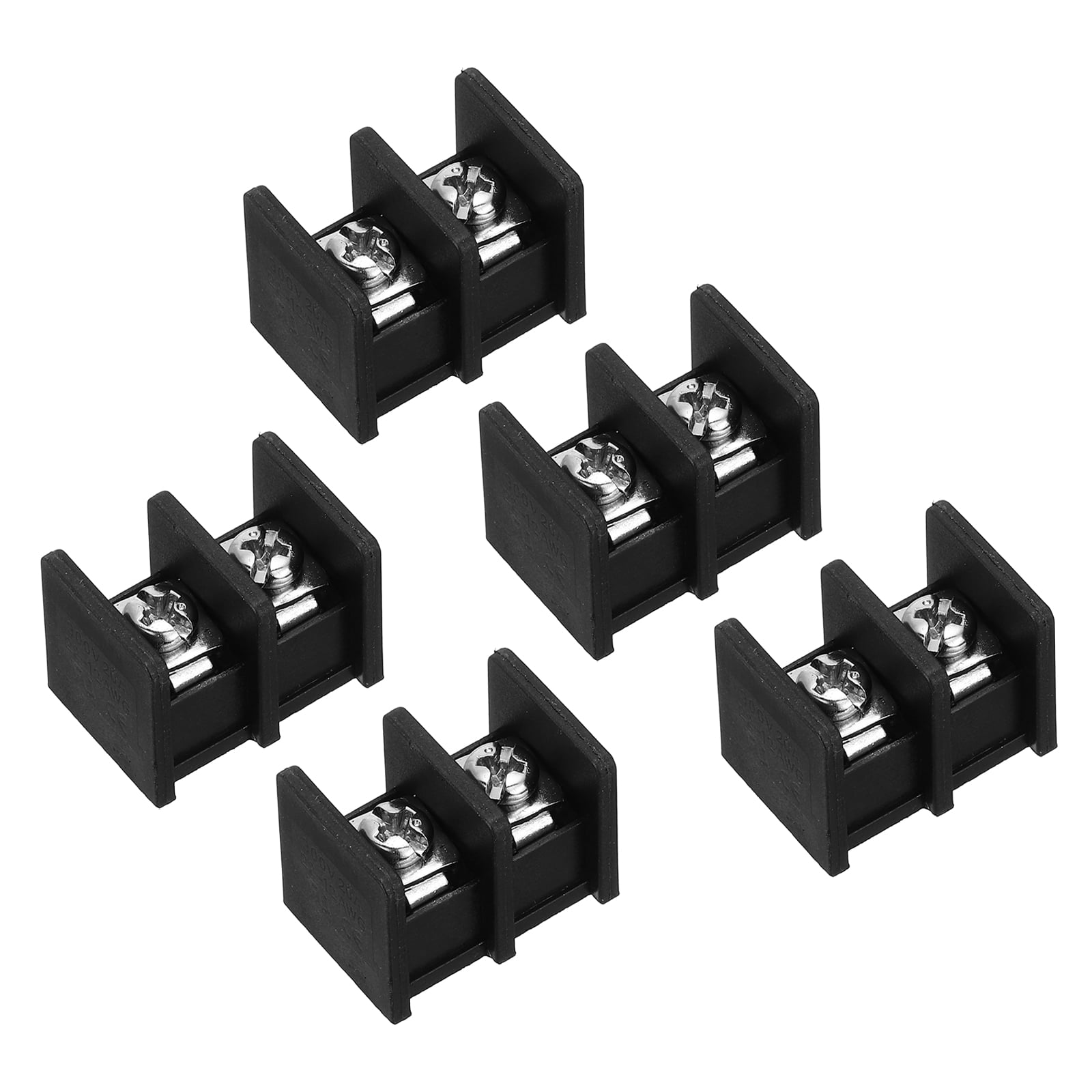 5 Pcs 2 Positions Terminal Block 300V 20A 11mm Pitch Single Rows 2