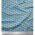 thumbnail image 1 of Soimoi Blue Cotton Jersey Fabric Dot & Coconut Fruits Print Fabric by the Yard 58 Inch Wide, 1 of 3
