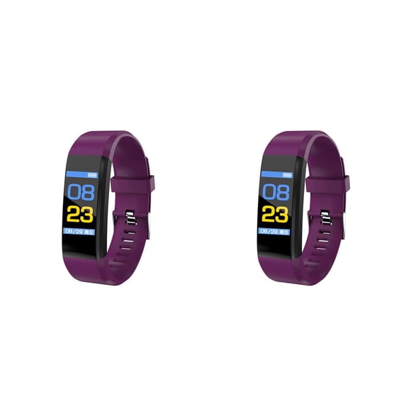 Bearachild Electronic Bracelet Adult Waterproof Pressure Pedometer Screen Smart Strap Watch Adjustable Running Wristband 0.96inch Violeta 2Conjunto