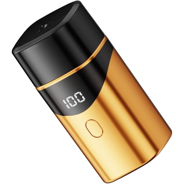 Mini Rasoir Électrique pour Hommes, Rasoir de Voyage Rechargeable USB avec Boîtier ABS, Machine à Raser Compacte pour des Rasages Rapides et Lisses à la Maison Ou à l'Extérieur (Orange)