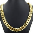 thumbnail image 2 of 15MM 316L Stainless Steel Heavy Link Gold Curb Cuban Chain Men Necklace 8-40", 2 of 9