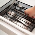 thumbnail image 3 of Cutlery Tray Mesh Steel Metal Cutlery Box Cutlery Tray H x W x D: 5 X 23.5 X 31.7 cm, Black, 3 of 5