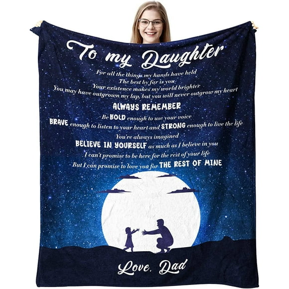 LHSHID Daughter Birthday Gift Throw Blanket to My Daughter Blanket Birthday Gifts for Daughter Adult Father to Daughter Gifts Daughters Birthday Gift Ideas 40"x50"
