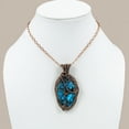 thumbnail image 5 of Natural Tibetan Turquoise Gemstone Copper Wire Wrap Gift Pendant 2.76", 5 of 5