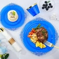 thumbnail image 6 of 350 PCS Blue and Gold Plastic Plates, Disposable Dinnerware Set for 50 Guests, 100 Disposable Plates, 150 Silverwares, 50 Cups, 50 Napkins for Wedding, Party, Graduation, 6 of 14