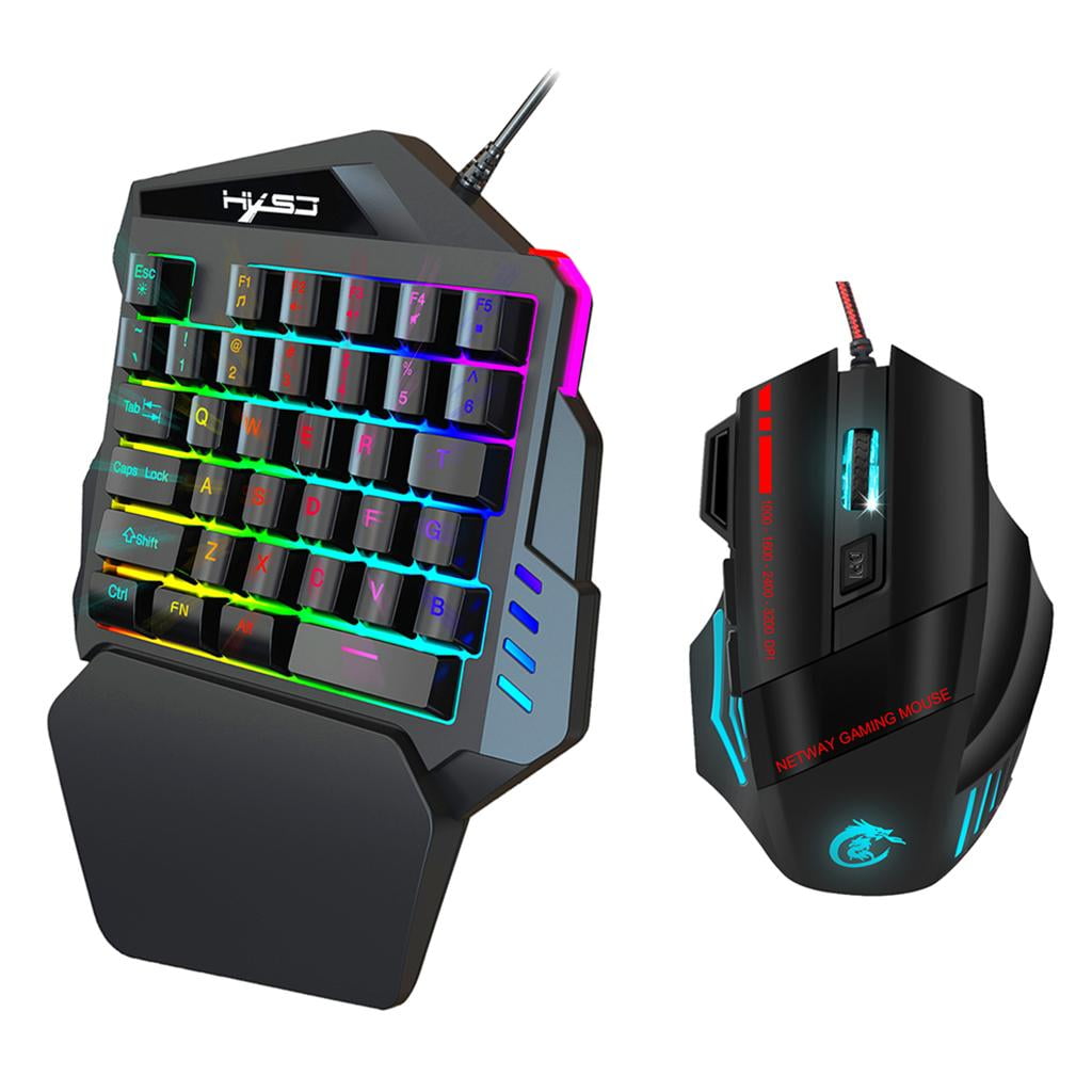 Bliv overrasket Delegeret Følelse Handed Gaming Keyboard - RGB Backlit 35 Keys Portable Mini Gaming Keypad -  Ergonomic Game Controller for PC Phs Gamer + - Walmart.com