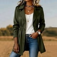 thumbnail image 6 of Zynoxe Women's Mid Length Windbreaker Jackets Comfort Elastic Waist Long Sleeve Outdoor Jacket Trendy Lapel Collar Button Down Jacket Lightweight Versatile Solid Color Trench Coat with Pockets S, 6 of 9